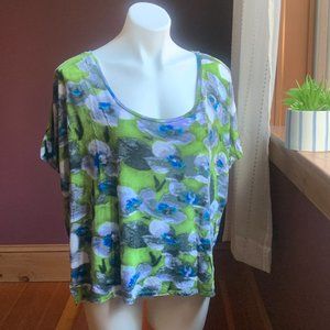 ANTHRO one.september Scoop Neck Floral Top S